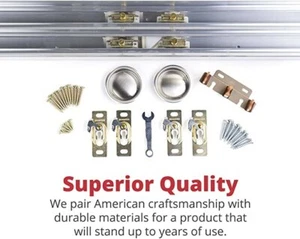 Johnson Hardware 138F Series Sliding Bypass Door Hardware (48 Inch - 2 Door Set) - Picture 1 of 4