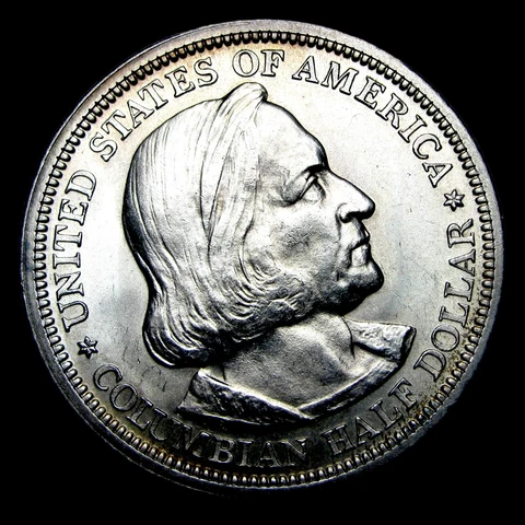 1892 Columbian Commemorative Half Dollar Silver Gem BU+ Coin -- #GG046 Cover