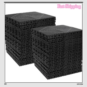 50 Black Gray Pack Garage Tile 15.75*15.75" Interlocking Garage Flooring Mats US - Picture 1 of 9