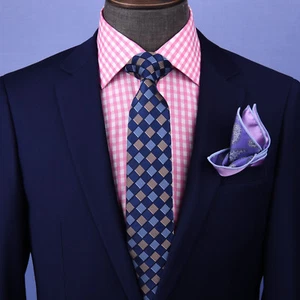 Blue&Light Blue Pattern Style 3" Necktie Business Elegance For Formal Business - Picture 1 of 6