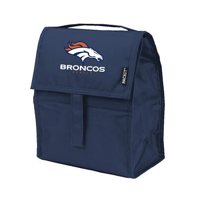 DOS (2) DENVER BRONCOS, INCREÍBLE BOLSA DE ALMUERZO CONGELABLE/TOTE DE KOLDER/PACKIT Foto 1 de 4