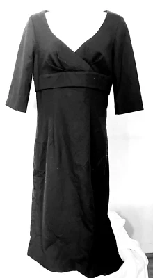 Vestido negro Etcetera talla 6 vestido recto forrado cuello en V media manga carrera básico Foto 1 de 4