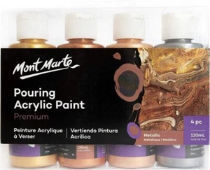 Pouring Acrylfarbe Set 4 x 120 ml – vorgemischt,diverse Sets,ideal für Fluid Art - Bild 1 von 29