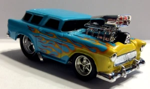 MUSCLE MACHINES 1955 CHEVY NOMAD WAGON 1/64 55 CHEVY    FLAMES   - Picture 1 of 4