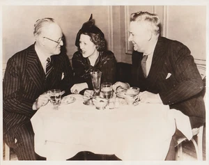 1936 Press Photo Author Hugh Walpole, Lauritz Melchior at a New York Restaurant - Picture 1 of 2