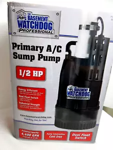 Basement Watchdog Professional Cast Iron 1/2 HP Primary/ Backup Sump Pump CITS50 - Picture 1 of 7