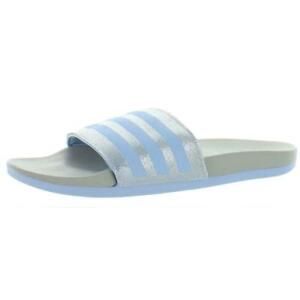 NWT Girls Glow Blue adidas Adilette Comfort  K Slide Sandals EG6519  Choose Size