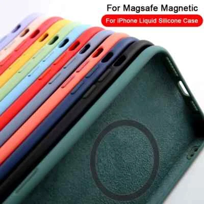 Funda de silicona magnética segura a prueba de golpes para iPhone 16 15 14 Pro Max 13 12 11 Mag Foto 1 de 4