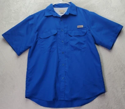 Realtree Shirt Mens Large Blue Polyester Short Sleeve Logo Collared Button Down - Image 1 of 4