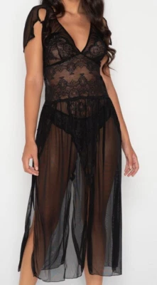 Luna Splendida KISS Negligee in L BH Gr.85 Nachthemd Nachtkleid Mesh Spitze sexy - Bild 1 von 4