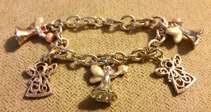 Fashion Jewelry Vintage Angel Charm Bracelet Christian Religious - Picture 1 of 6