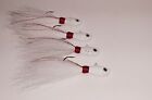 4 Ol' Red Neck Bucktail Hair Jigs 1/2 oz for Bass, Northern, Stripers, Snook