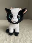TY Beanie Boos 6" BUTTER the Cow Plush Stuffed Animal Toy Black White Bull