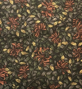 Leaf and Floral Print Fabric by Hoffman Calif. Camelot Coll. OOP 27 1/2 Inches - Picture 1 of 2
