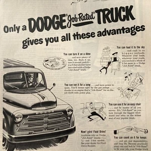 1940's Dodge Trucks Job-Rated Truck Vintage Print Ad Saturday Evening Post - Picture 1 of 2