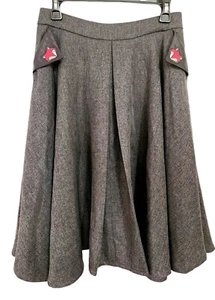 Banned Fox Pocket Circle Swing Skirt Women's Size S Gray Vintage 50s Style - Picture 1 of 4