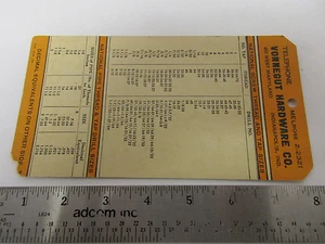 Vintage Vannegut Hardware National Screw Thread & Tap Size Slide Rule - Picture 1 of 7