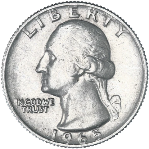 1965 (P) Washington Quarter About Uncirculated AU Cover