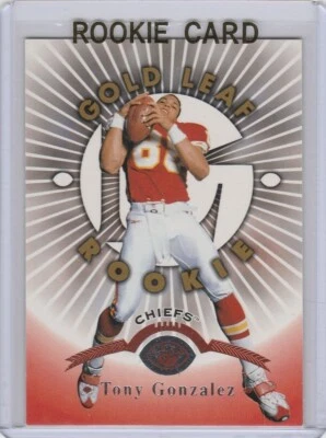 托尼·冈扎莱兹新秀卡 1997 年 Donruss GOLD LEAF RC 足球猎鹰 KC 首席! — 第 1/2 张图片