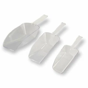 3 Piece Nesting Clear Plastic Kitchen Scoop Set - Cereal Oatmeal Coffee Candy - Picture 1 of 3