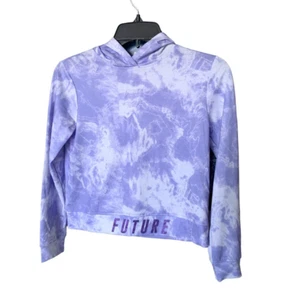 ID Ideology Big Girls Hoodie Tie-Dye Crop Purple Medium 10/12 - Picture 1 of 3