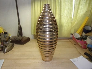 Bee Hive Ceramic Pottery Vase Rose Gold Bronze Color 16.75" Tall FREE SHIPPING - Picture 1 of 11