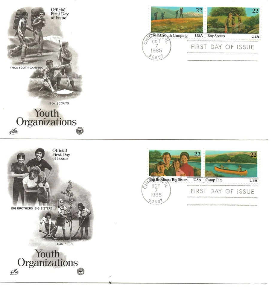 US Scott #2160-63, First Day Covers 10/7/85 Chicago Youth - Image 1 of 1