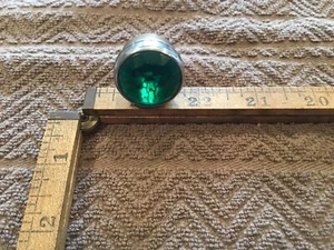 One Vintage Green 1” Dia. Threaded JEWEL  Lamp Cover - Picture 1 of 4