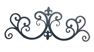 Wrought Iron Metal Scrolled Door Wall Decoration Plaque Art 24 x 9.5 inch 2mm - Picture 1 of 10