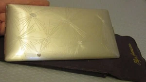 Estuche de cigarrillos MCM Elgin American de plata esterlina grabado patrón Starburst 199 g - Imagen 1 de 9