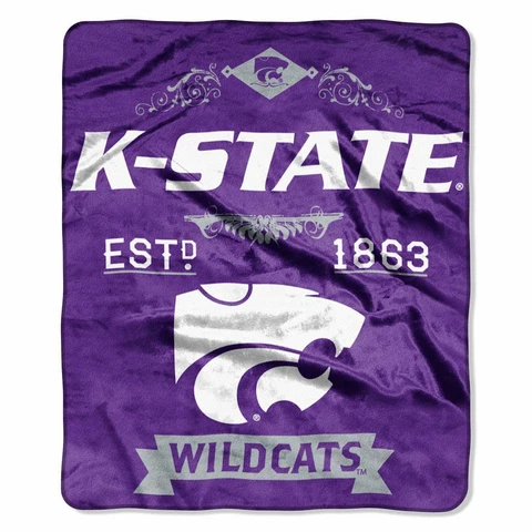 Kansas State Wildcats  50" by 60" Plush Raschel Throw Blanket - NCAA Cover