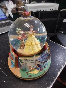 Vintage 1991 Disney Princesses Story Book Rotating Musical Snow Globe BELLE - Picture 1 of 8
