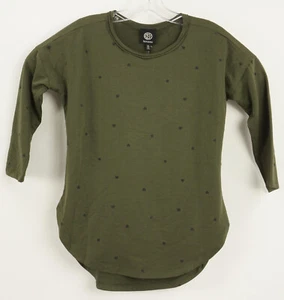 New Bobeau Women's Size XS Green Heart Jacquard 3/4 Sleeve Round Neck Tunic Top - Picture 1 of 9