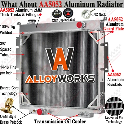 Aluminum Radiator Fit 1983-1996 1986 Ford F250 F350 Super Duty 6.9L 7.3L Diesel - Imagem 1 de 4