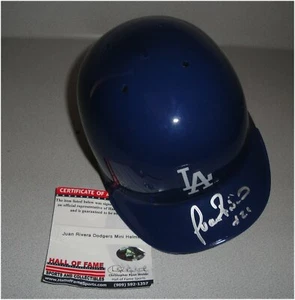 Juan Rivera Hand Signed Auto Mini Helmet Los Angeles Dodgers #21 W/ COA - Picture 1 of 2