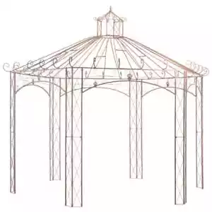 Garden Pavilion Antique Brown Iron Outdoor Patio Gazebo 9.8'/13.1' vidaXL - Picture 1 of 14