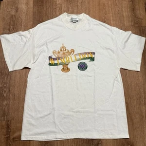 Camiseta gráfica vintage de campeonatos de tenis de Wimbledon para hombre XL blanca - Imagen 1 de 9