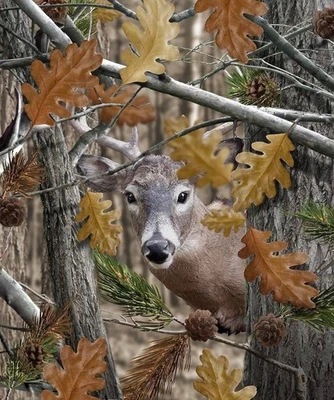 8lb Heavyweight Soft Queen Blanket, Officially Licensed, Camo Deer Hunting - Image 1 of 3