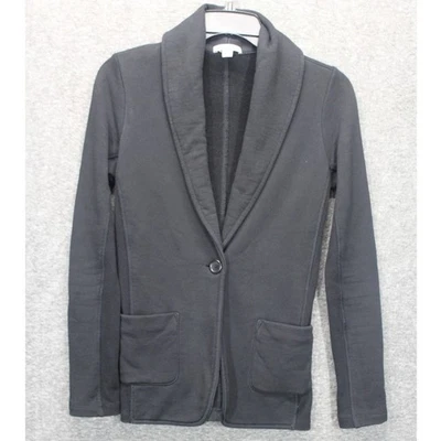 Chaqueta Blazer JAMES PERSE Negro Terry Chal Tejido 100% Algodón Talla 2 EE. UU. M Foto 1 de 4