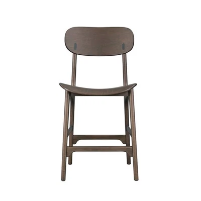 Boraam Solvang Wood Counter Stool in Carbonite/Dark brown Finish - Image 1 of 4
