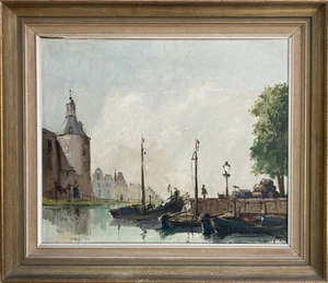 Ölgemälde französischer Impressionist Hafen maritime Meereslandschaft Anfang 20. Jahrhundert - Bild 1 von 11