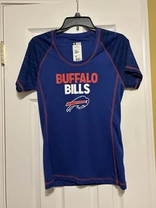 Womens Buffalo Bills Premium Blue Short Sleeve Performance Shirt w/Tags Sz Small - Picture 1 of 3