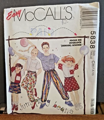 SEWING PATTERN SIZE 7,8,10 uncut MCalls 5838 Jumping beans - Image 1 of 2