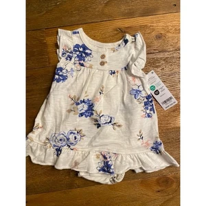 Carter’s NB newborn infant baby girl purple Grey floral dress bodysuit - Picture 1 of 6