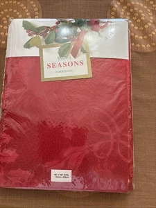 Bardwil Seasons Red 60x102” Oval Tablecloth New In Package Christmas Elegance - Picture 1 of 9