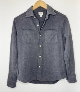 J CREW Crewcuts Boys Charcoal Gray Flannel Fleece Button Up Long Sleeve Shirt 12 - Picture 1 of 3