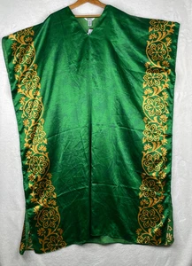 Caftano lungo Winlar donna verde oro taglia unica fluido leggero nuovo con etichetta* - Foto 1 di 12