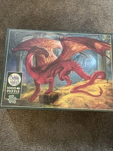 Rompecabezas Cobble Hill 1000 piezas tesoro del dragón rojo dorado con póster NUEVO SELLADO - Imagen 1 de 8
