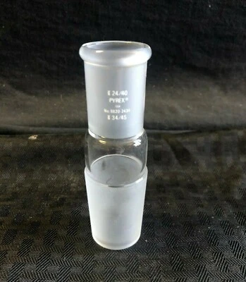 Corning Pyrex Glass Enlarging Adapter 24/40 Outer & 34/45 Inner Joints 8820-2434 - Image 1 of 4
