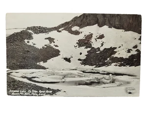 Sello de cancelación de postal Iceberg Lake Trail Ridge Rd Rocky Mountains Sanborn RPPC - Imagen 1 de 9
